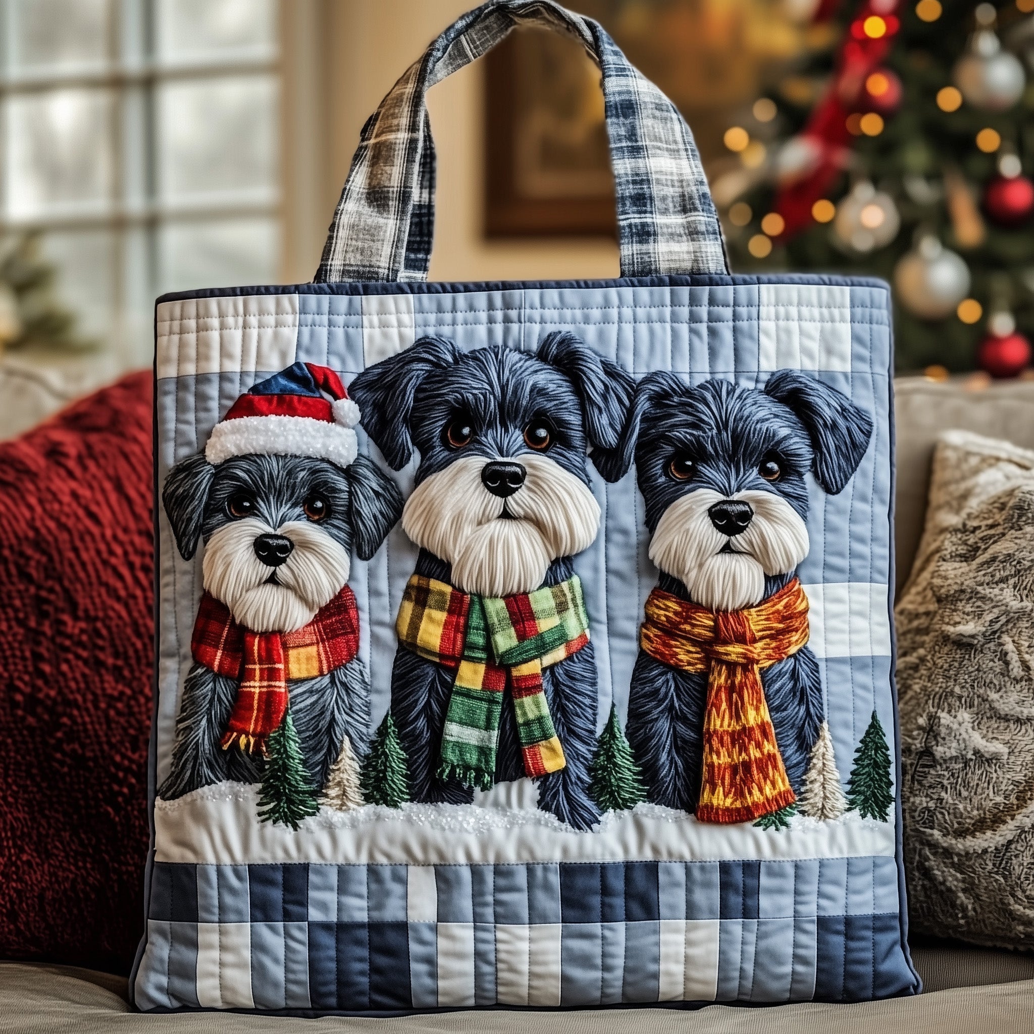 Snowy Schnauzer Quilted Tote Bag GFTOTP12561