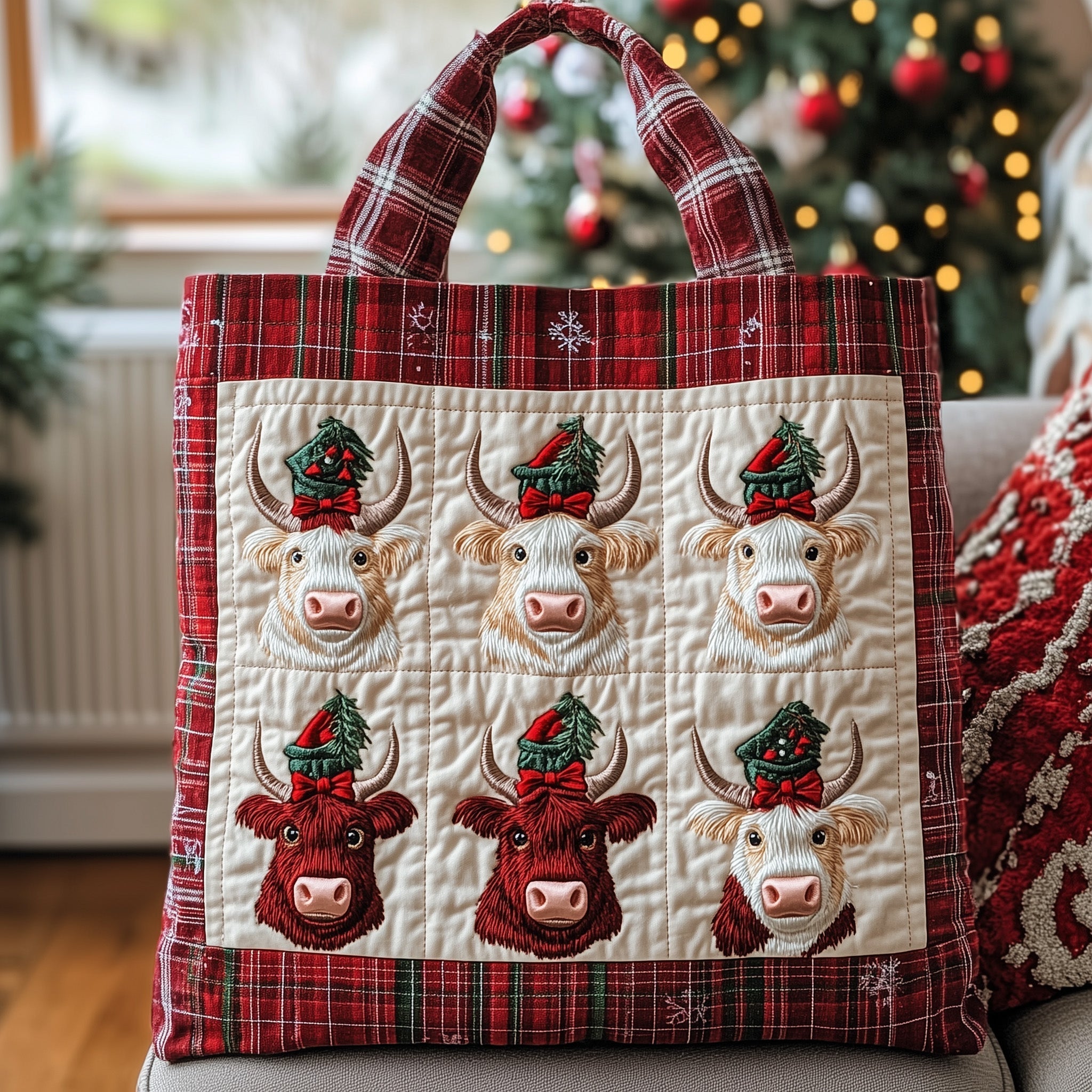 Yuletide Charm Quilted Tote Bag GFTOTP12869