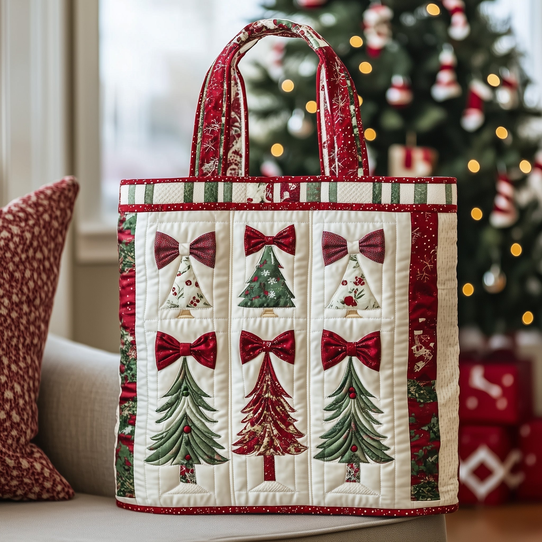 Yuletide Charm Quilted Tote Bag GFTOTP12871