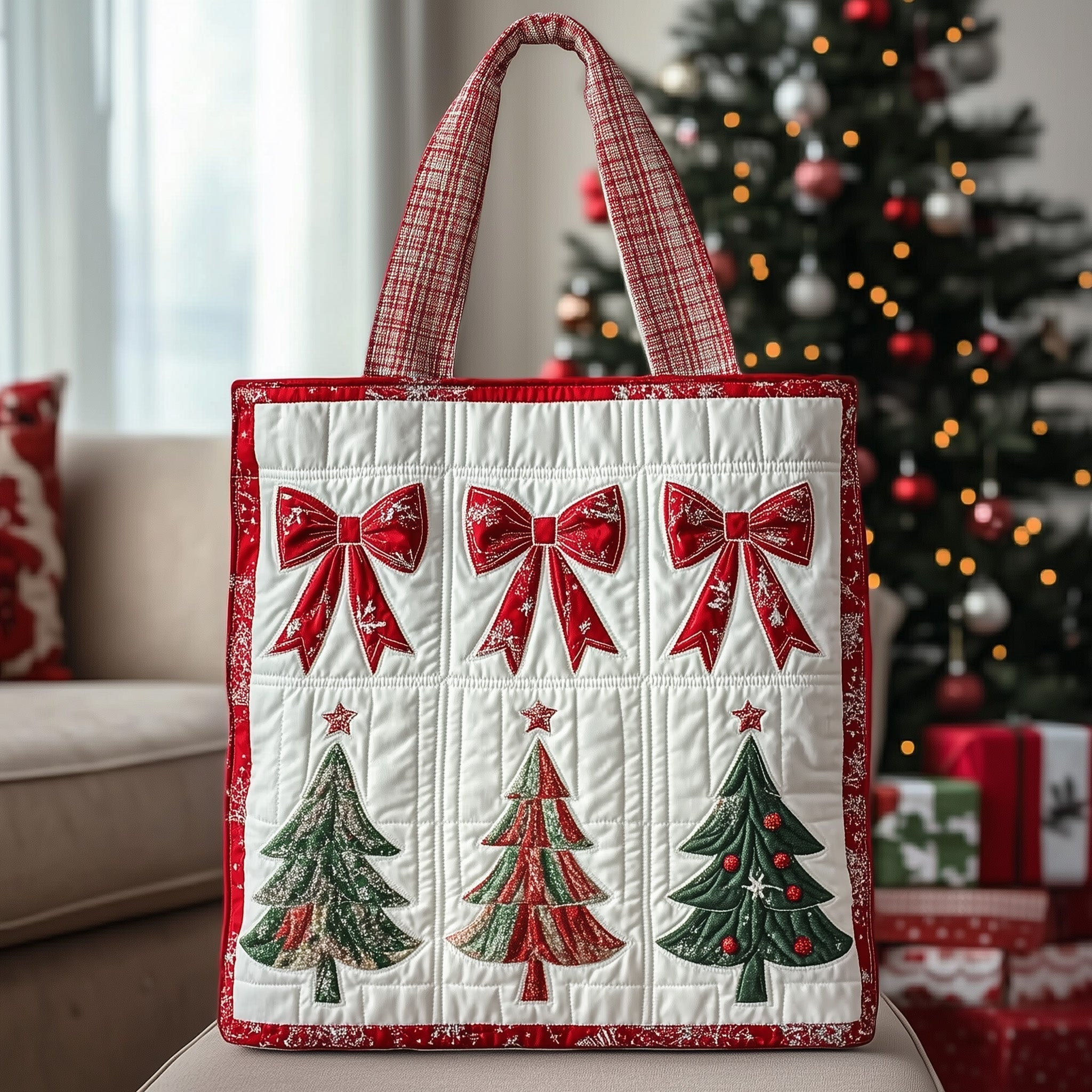 Yuletide Charm Quilted Tote Bag GFTOTP12872