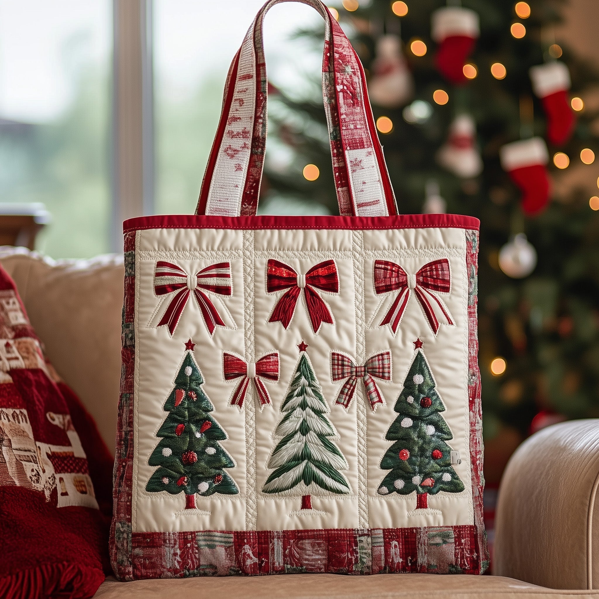 Yuletide Charm Quilted Tote Bag GFTOTP12873