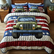 American Steel 3-Piece Quilted Bedding Set GFTOTP8286