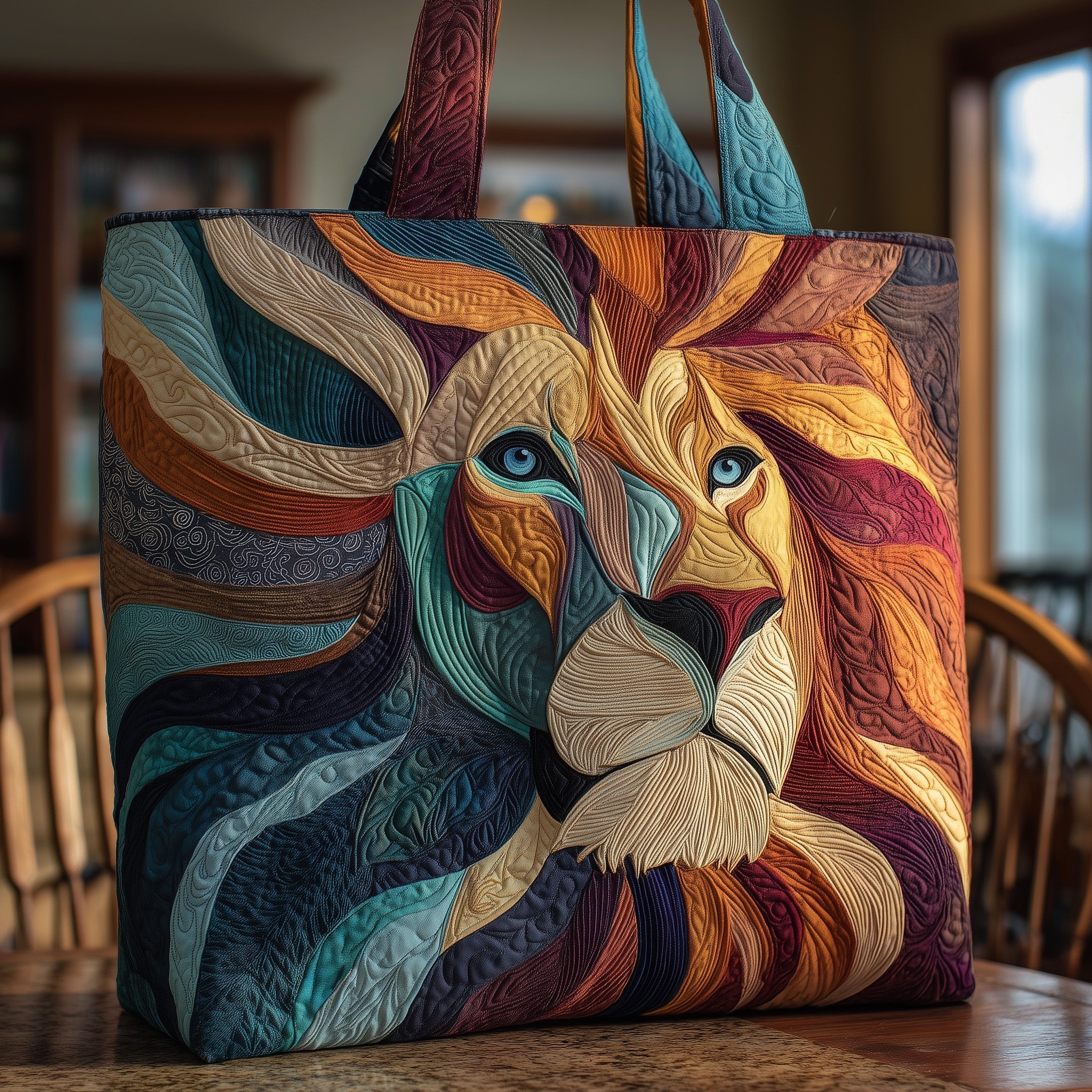 Majestic Lion Quilted Tote Bag GFTOTP9336