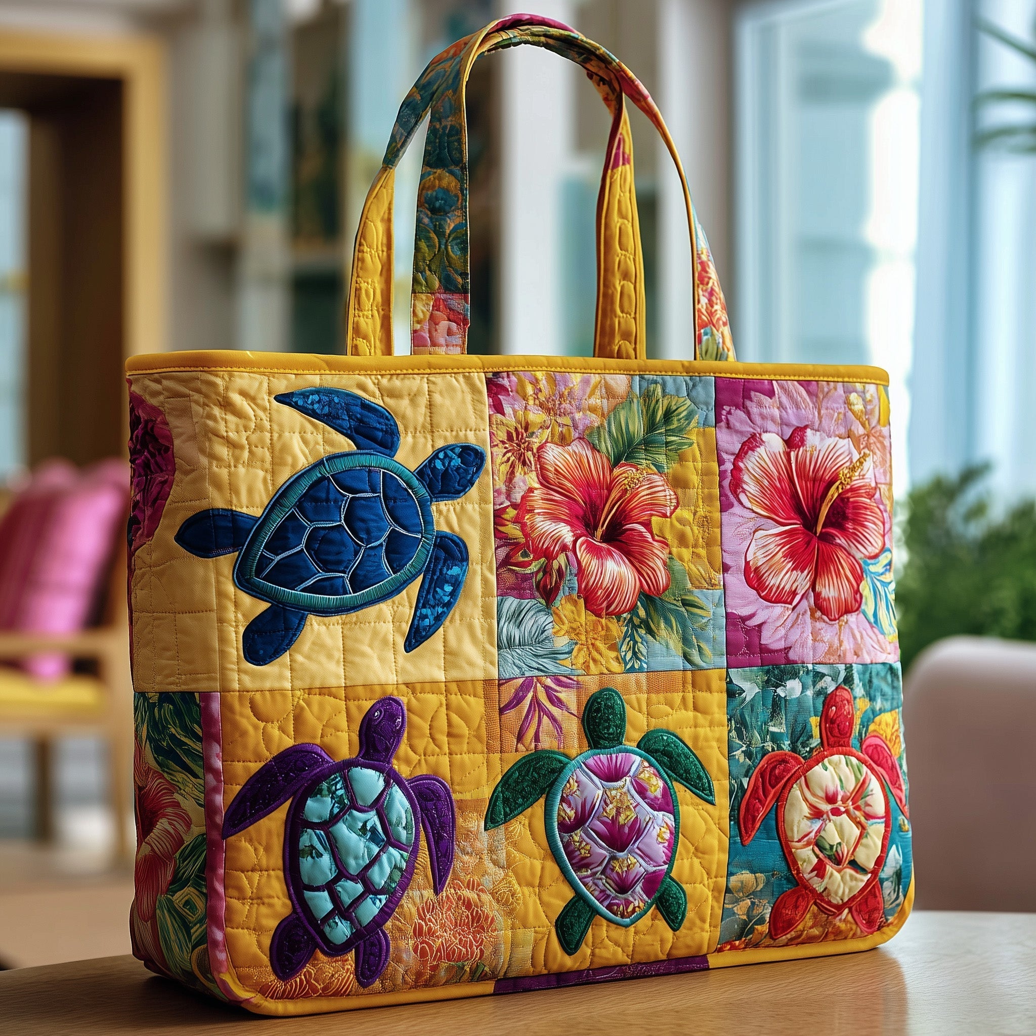 Aloha Turtle Quilted Tote Bag GFTOTP9722