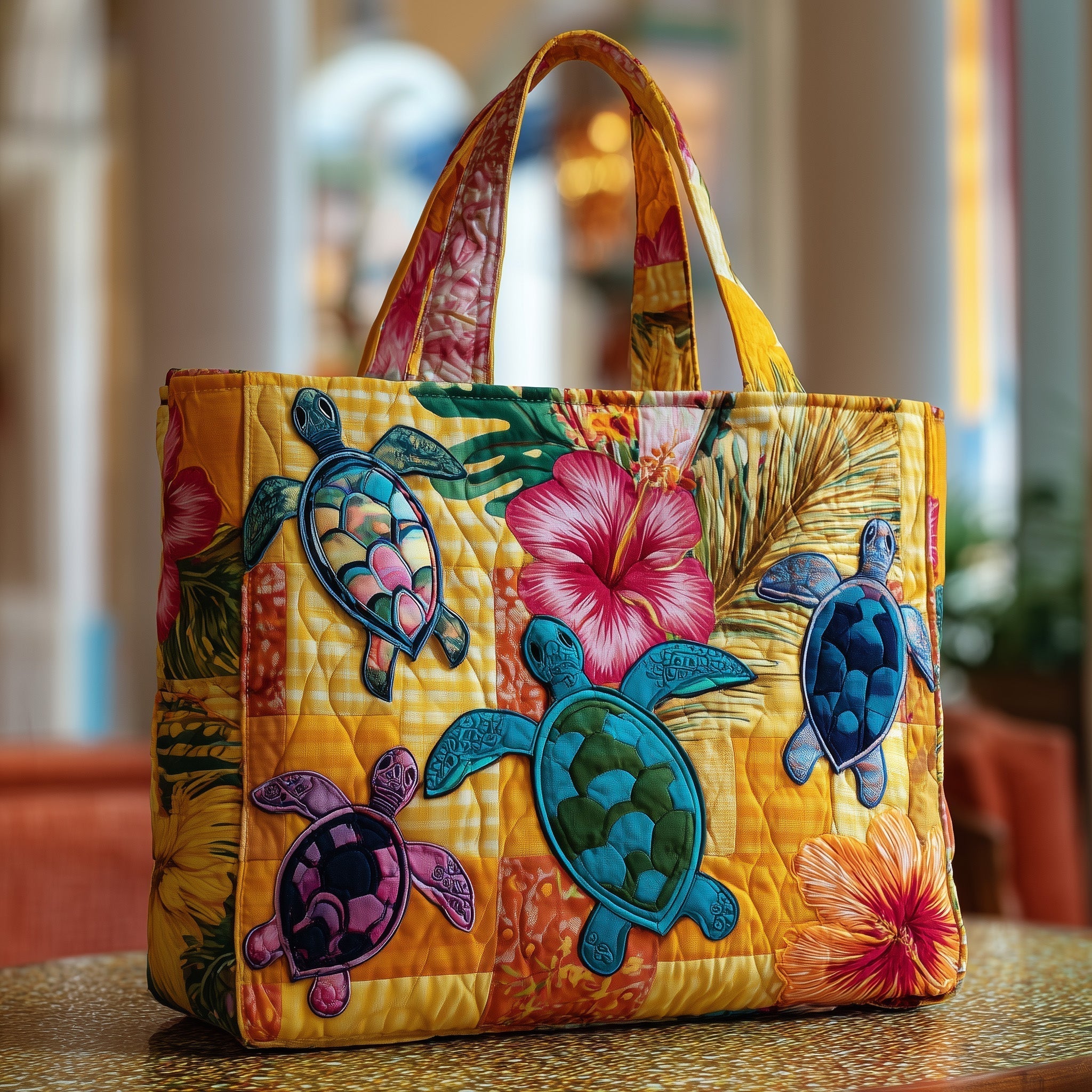 Aloha Turtle Quilted Tote Bag GFTOTP9723