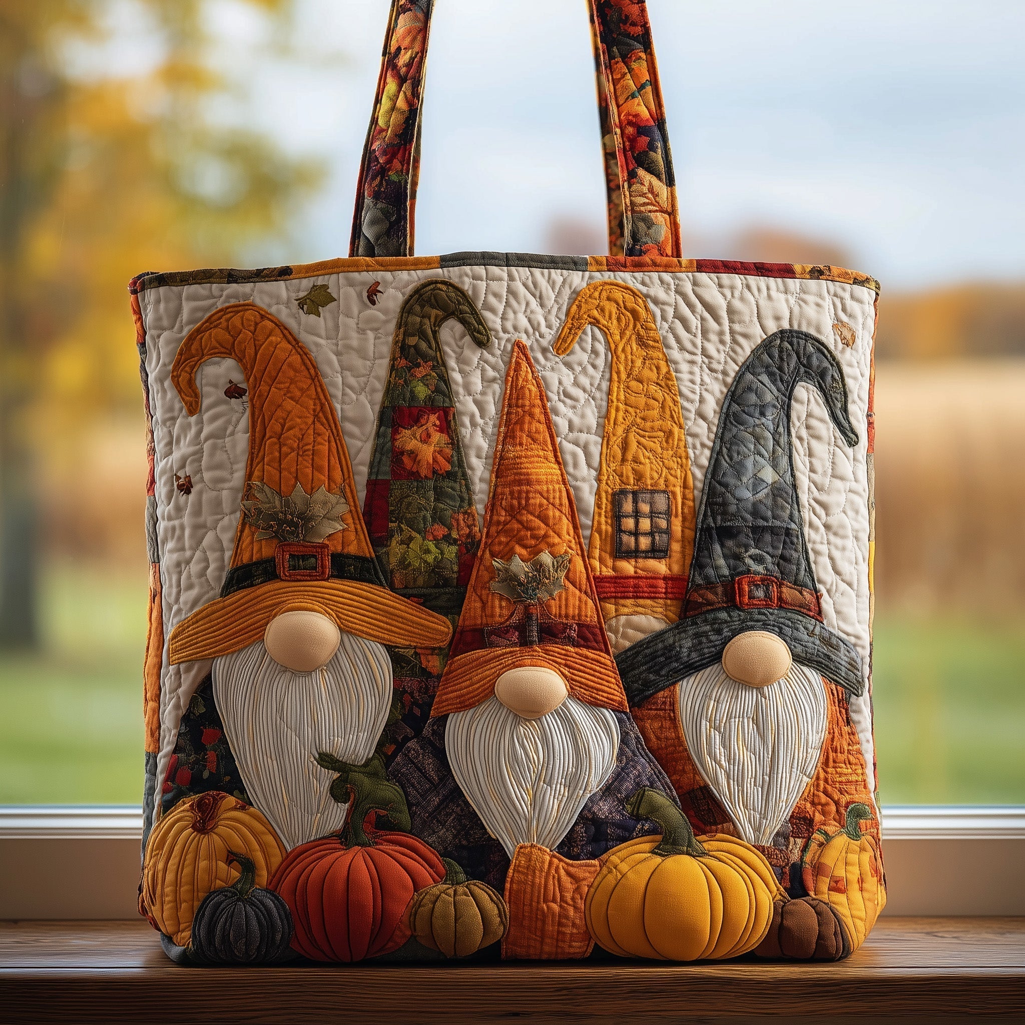Autumn Gnome Quilted Tote Bag GFTOTP9818