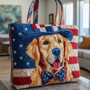 Happy Golden Retriever Quilted Tote Bag GFTOTP9853