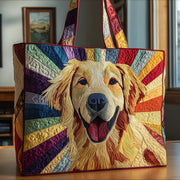 Happy Golden Retriever Quilted Tote Bag GFTOTP9854