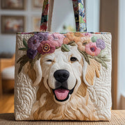 Happy Golden Retriever Quilted Tote Bag GFTOTP9855