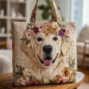 Happy Golden Retriever Quilted Tote Bag GFTOTP9856