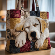 Sleepy Golden Retriever Quilted Tote Bag GFTOTP9864