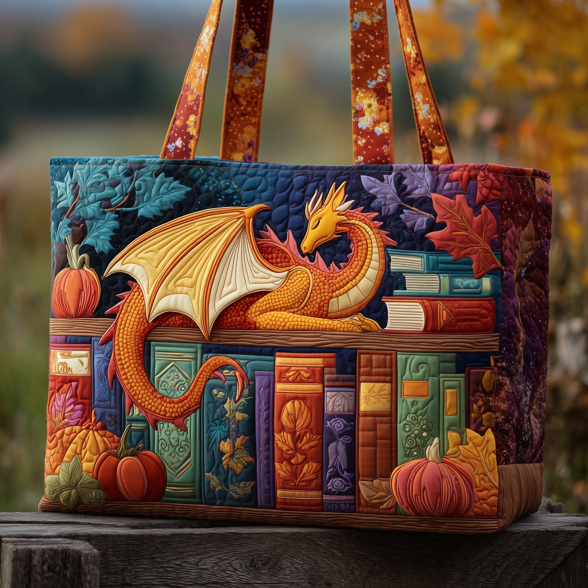 Autumn Library Quilted Tote Bag GFTOTP9982