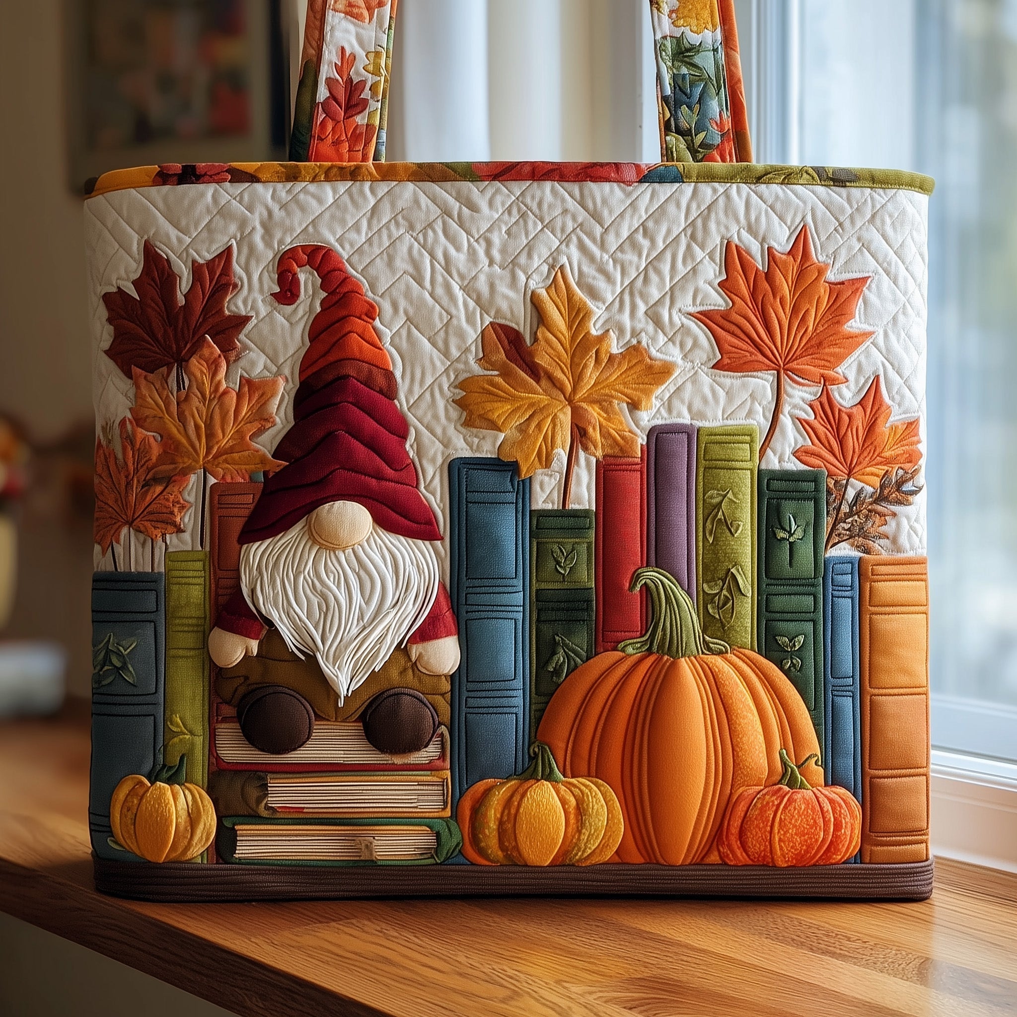 Autumn Library Quilted Tote Bag GFTOTP9988