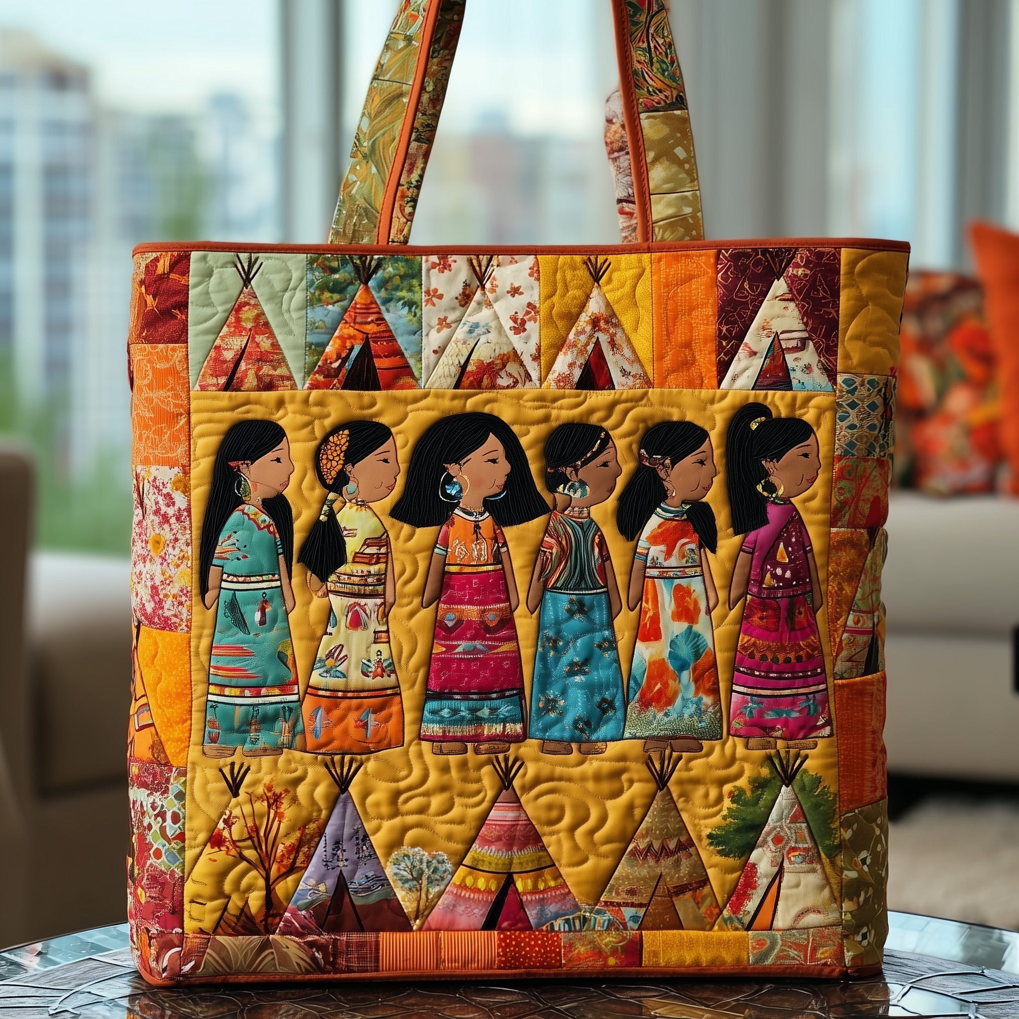 Tribal Echo Quilted Tote Bag GFTOTP9999