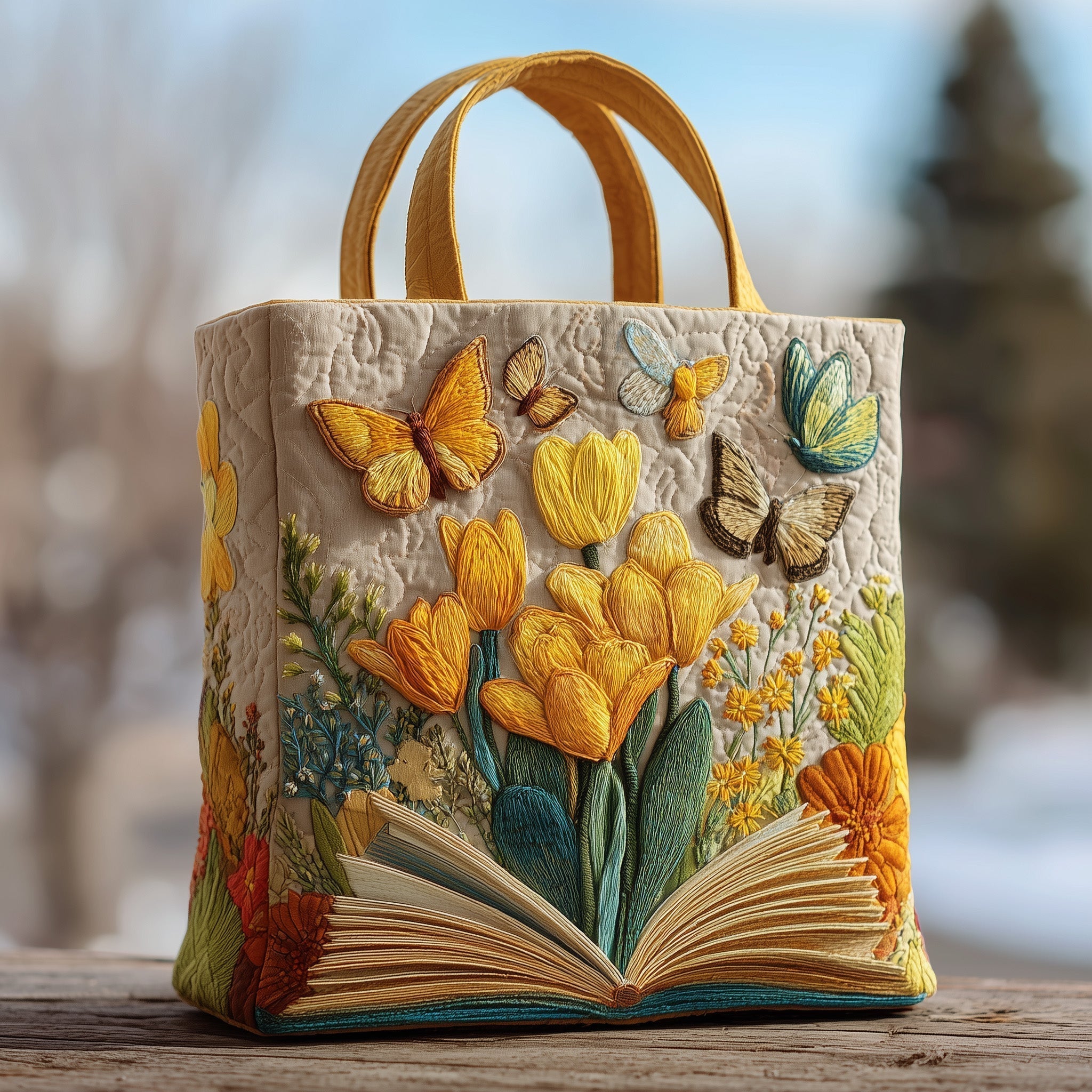 Blooming Book Quilted Tote Bag GFTOXM17