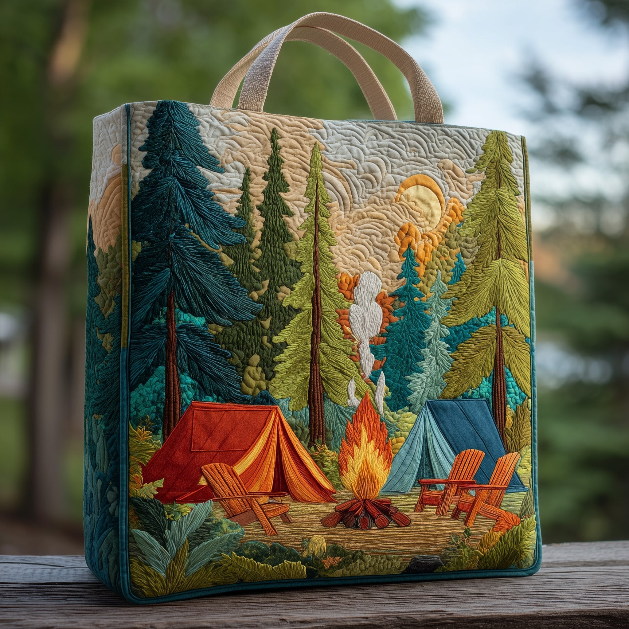 Woods camping Quilted Tote Bag GFTOXM27