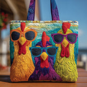 Glasses Chickens Quilted Tote Bag GFTOXM37