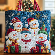 Merry Christmas Snowmen Quilted Tote Bag GFTOXM403