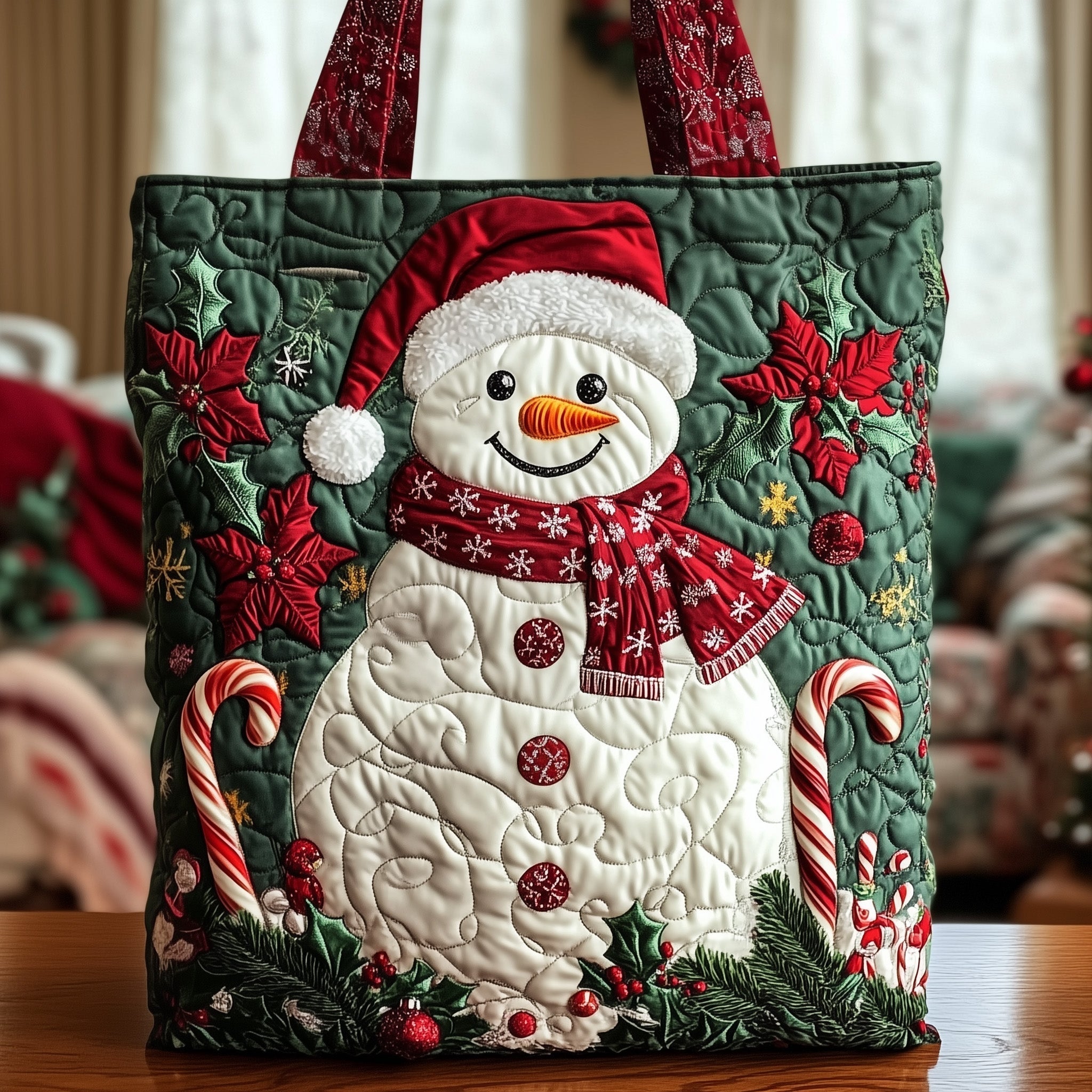 Christmas Snowman Quilted Tote Bag GFTOXM406