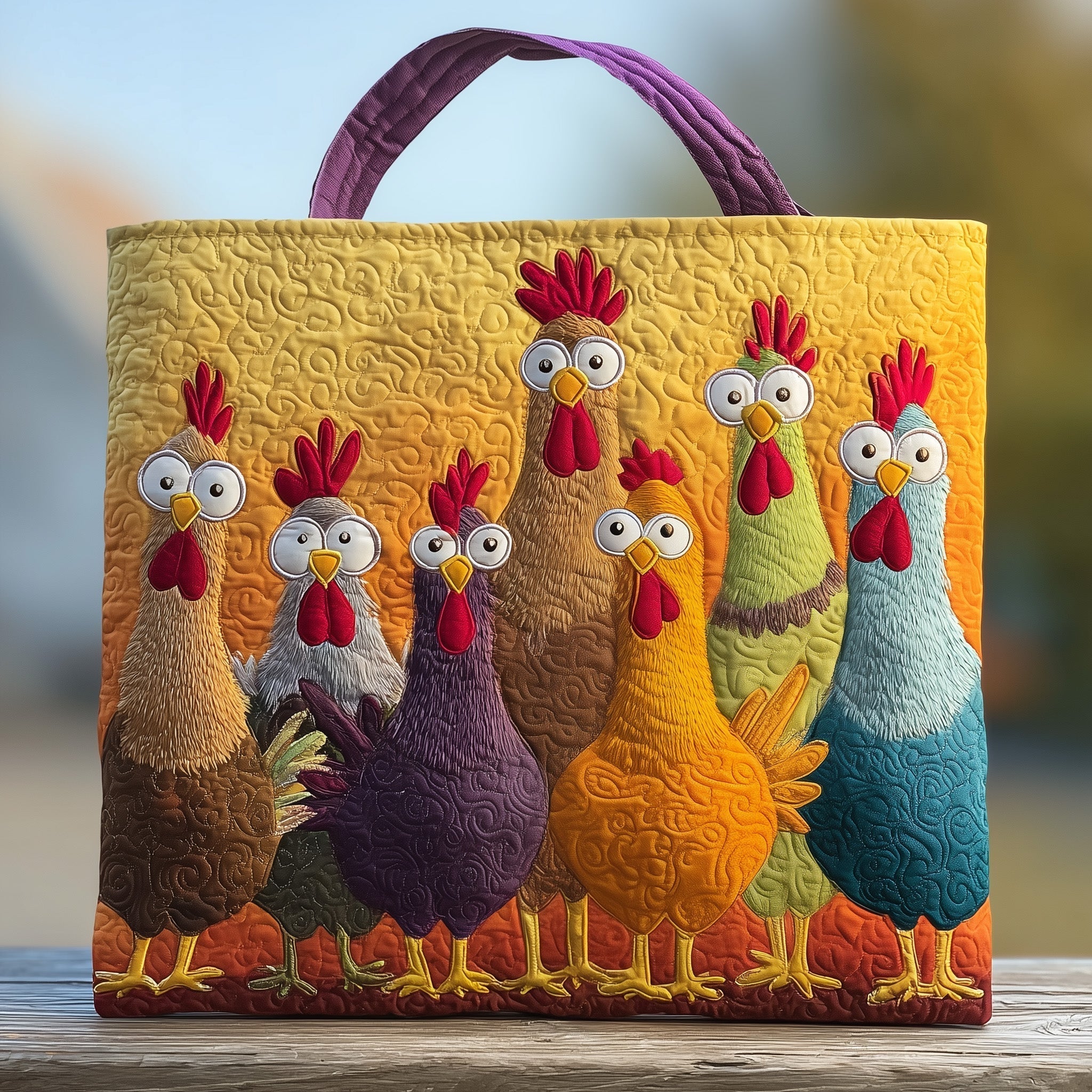 Chicken Gossip Club Quilted Tote Bag GFTOXM42
