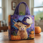 Halloween Highland Cow Quilted Tote Bag GFTOXM90
