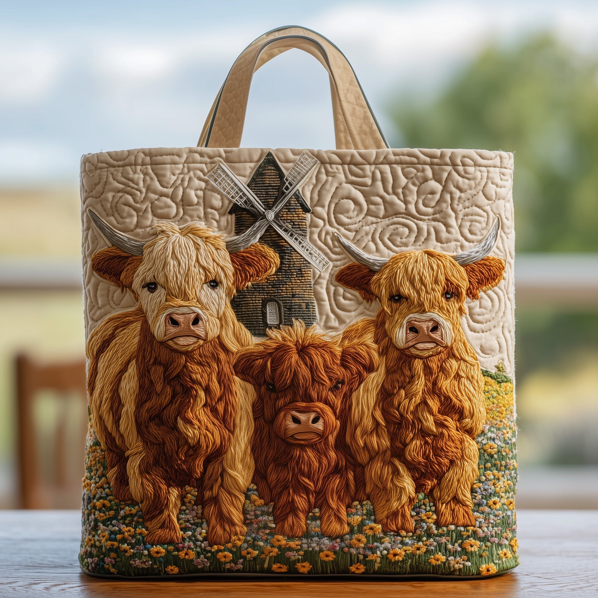 Highland Cow Clan Quilted Tote Bag GFTOXM92