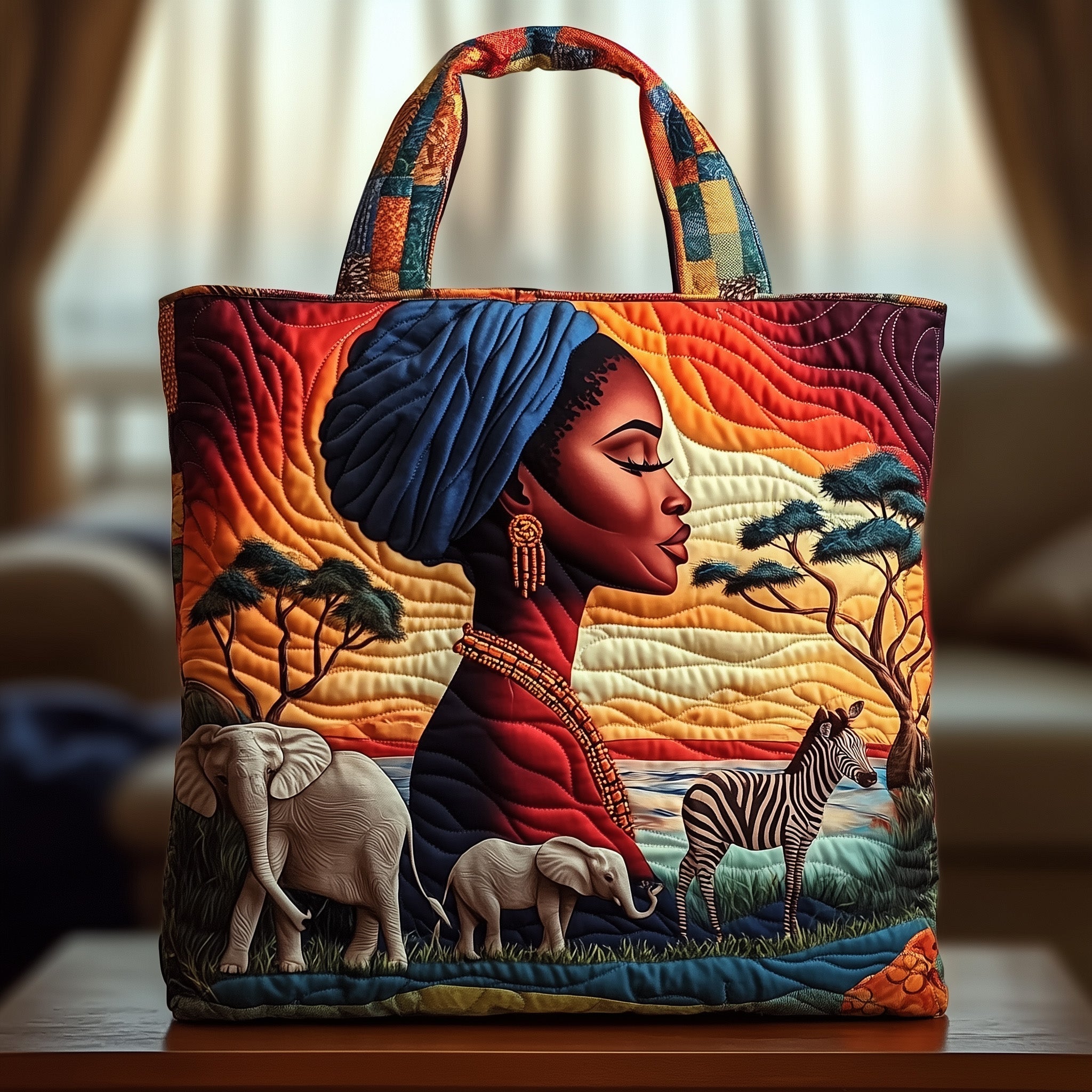 African silhouettes Quilted Tote Bag GFTOYC1067