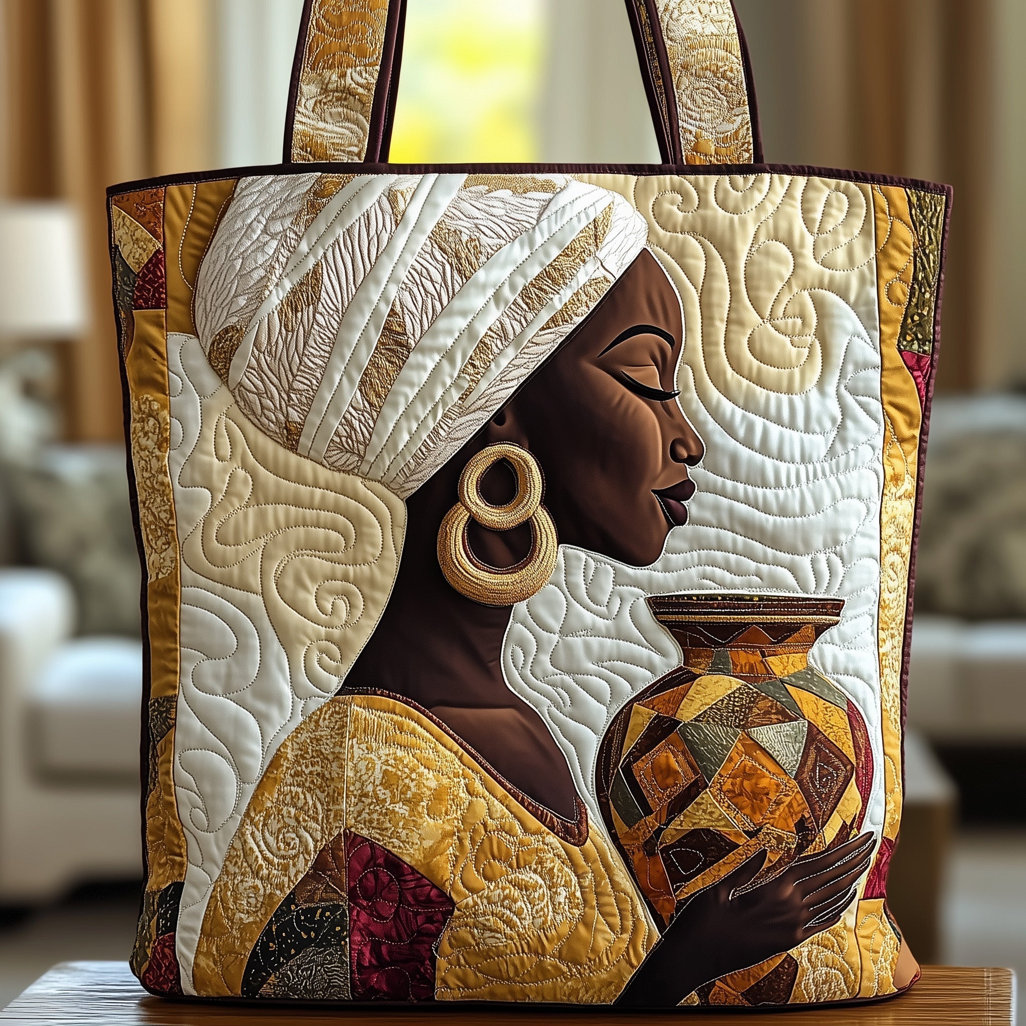 African silhouettes Quilted Tote Bag GFTOYC1070