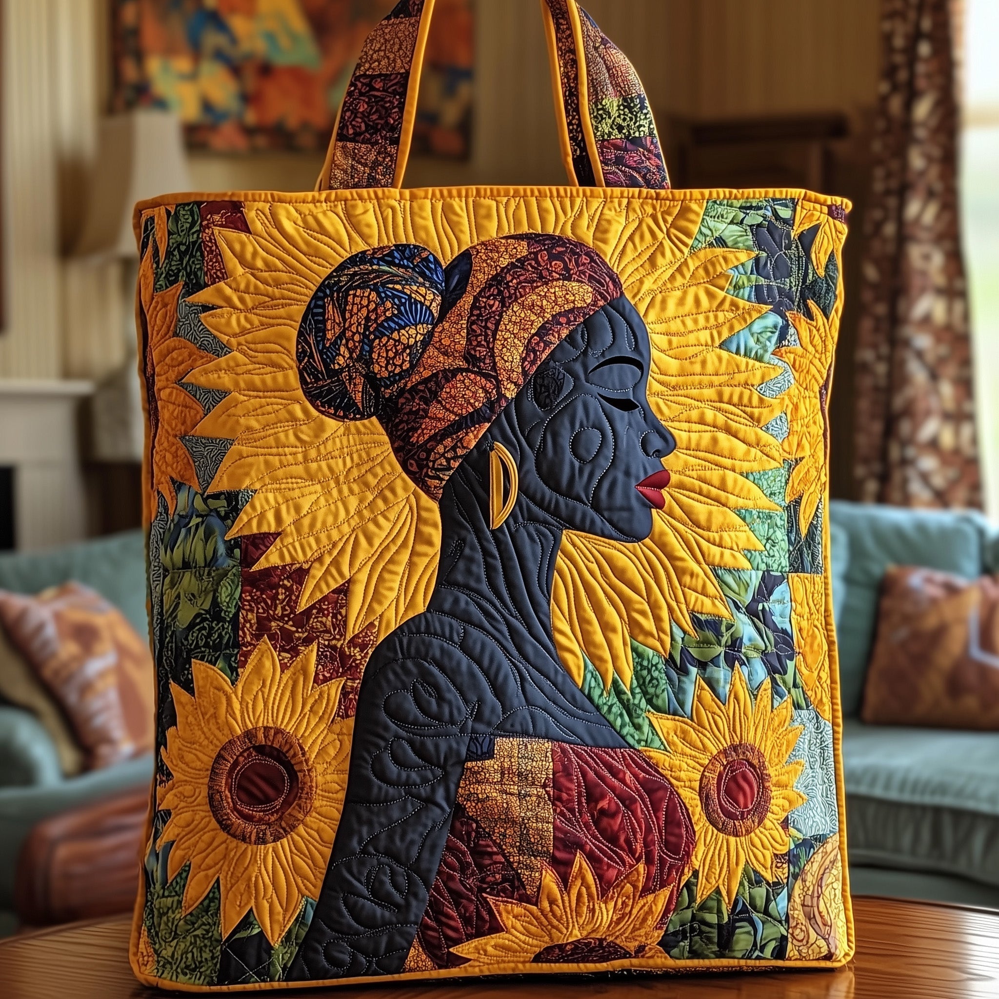 African silhouettes Quilted Tote Bag GFTOYC1071