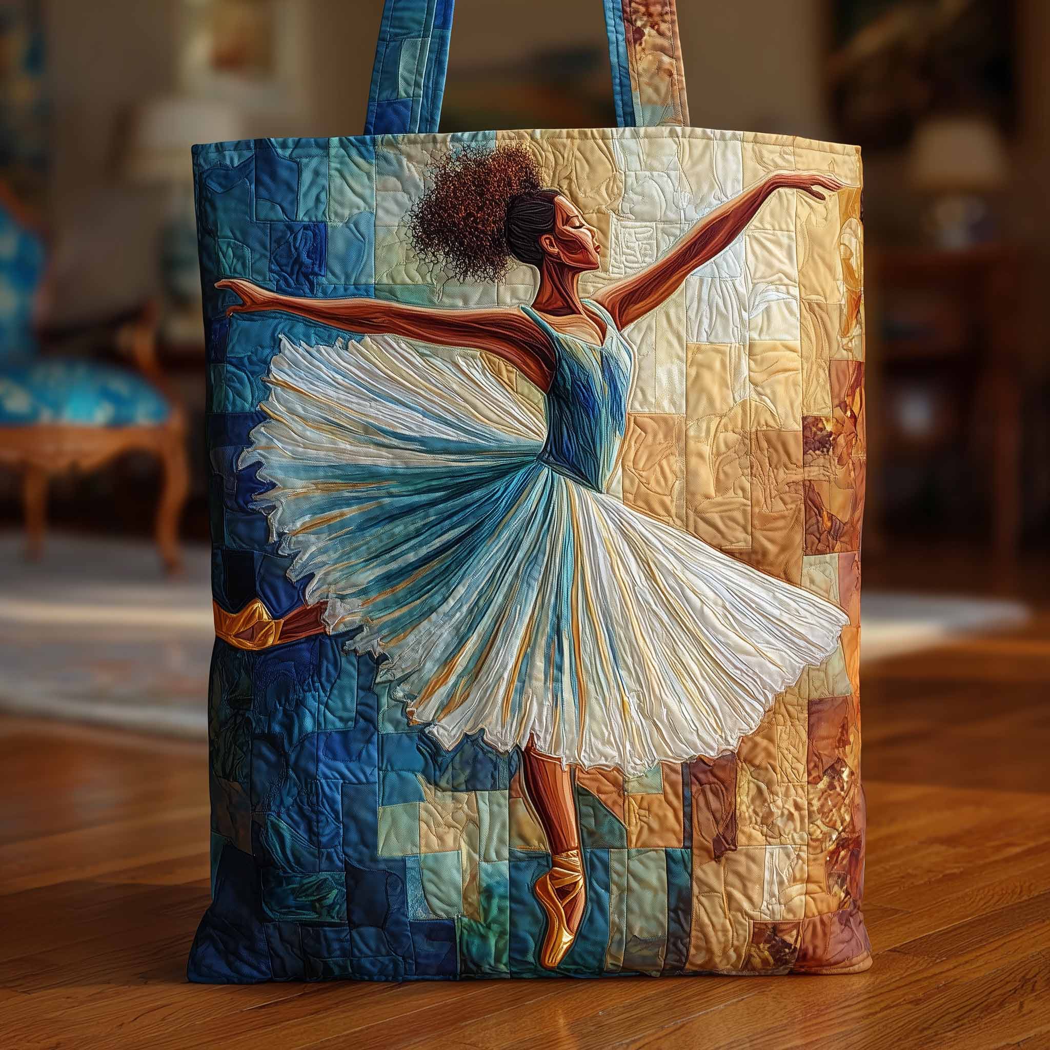 Black Ballerina Quilted Tote Bag GFTOYC1169