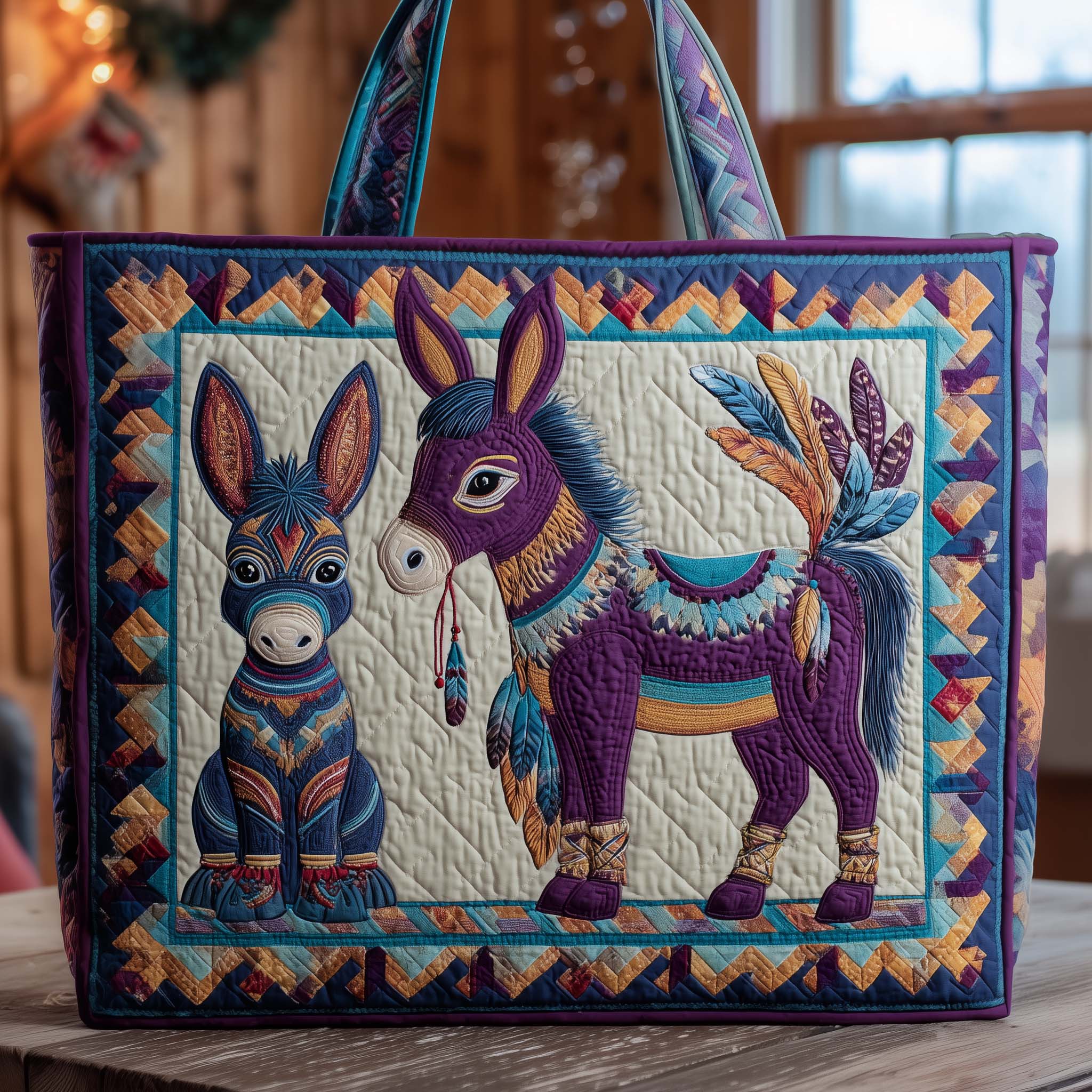 Boho Donkey Quilted Tote Bag GFTOYC1325
