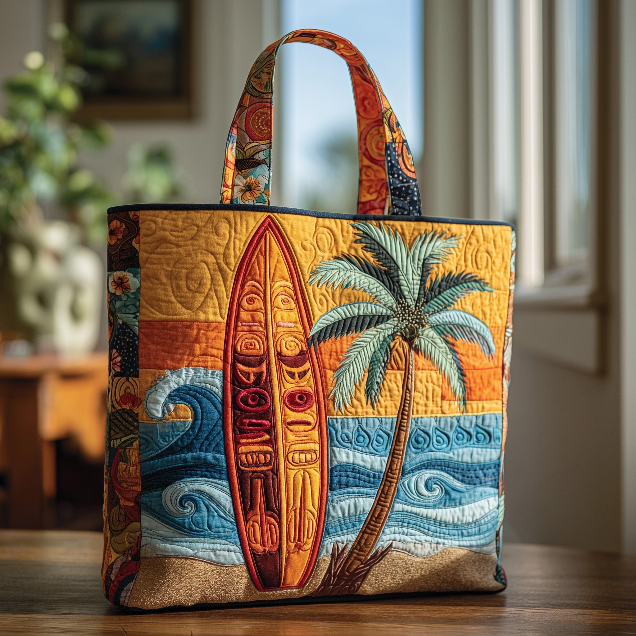 Tropical Surfing Quilted Tote Bag GFTOYC166