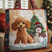 Poodle Puppy Christmas Quilted Tote Bag GFTOYC198