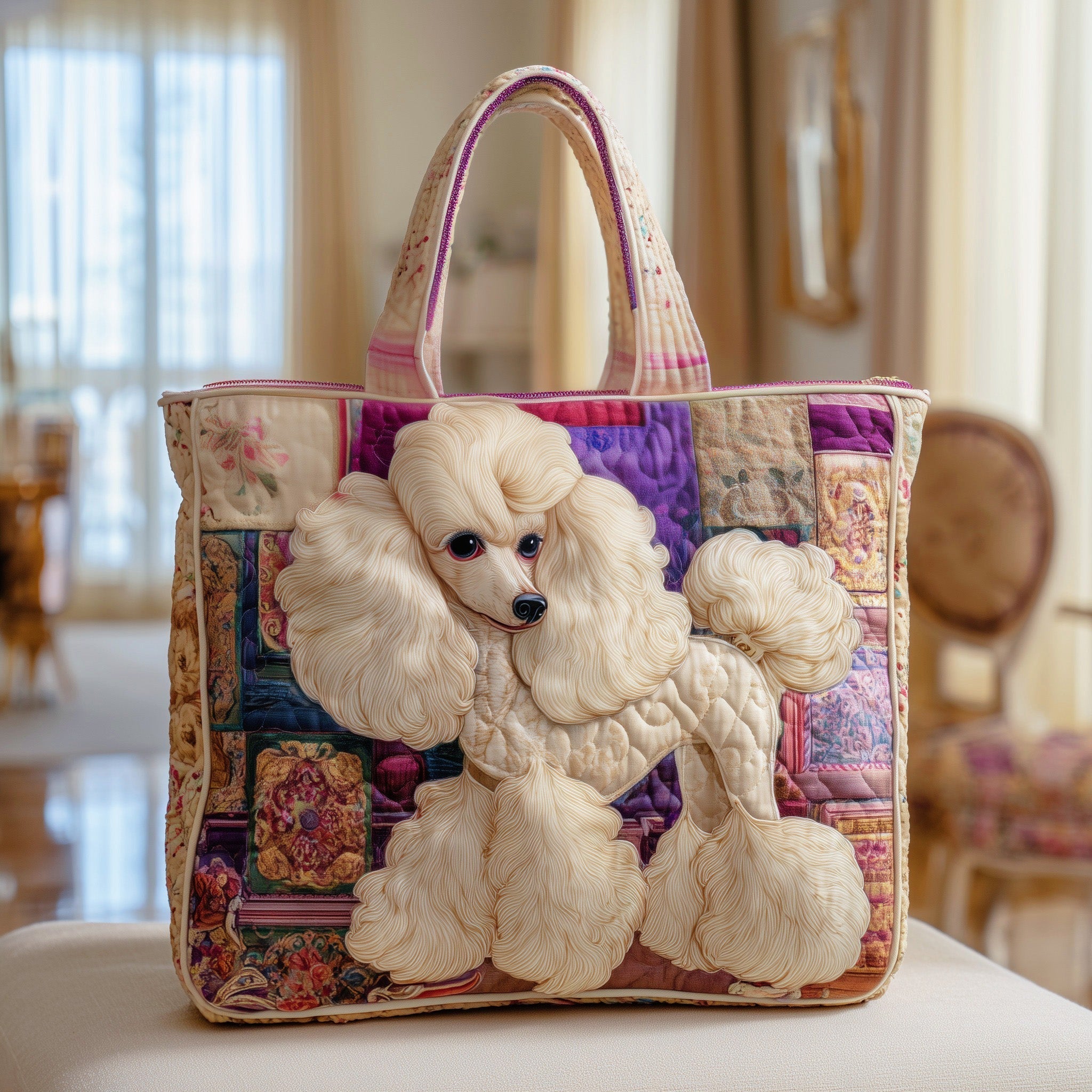 Adorable Poodle Quilted Tote Bag GFTOYC199