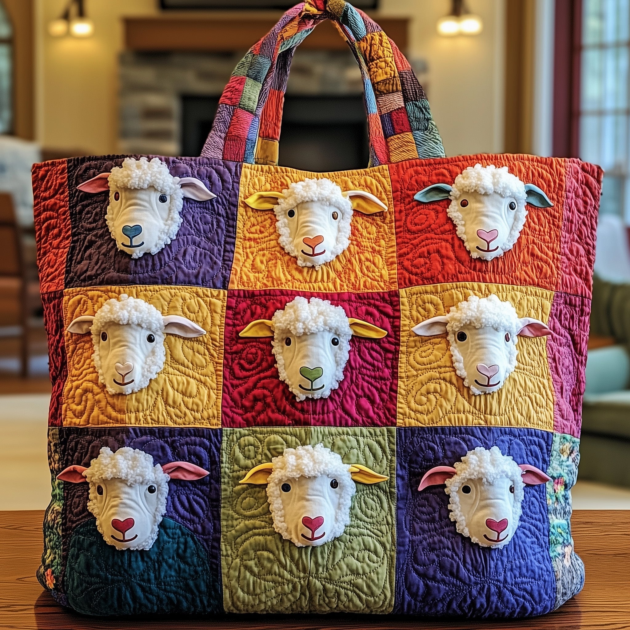 Whimsical Sheep Quilted Tote Bag GFTOYC230