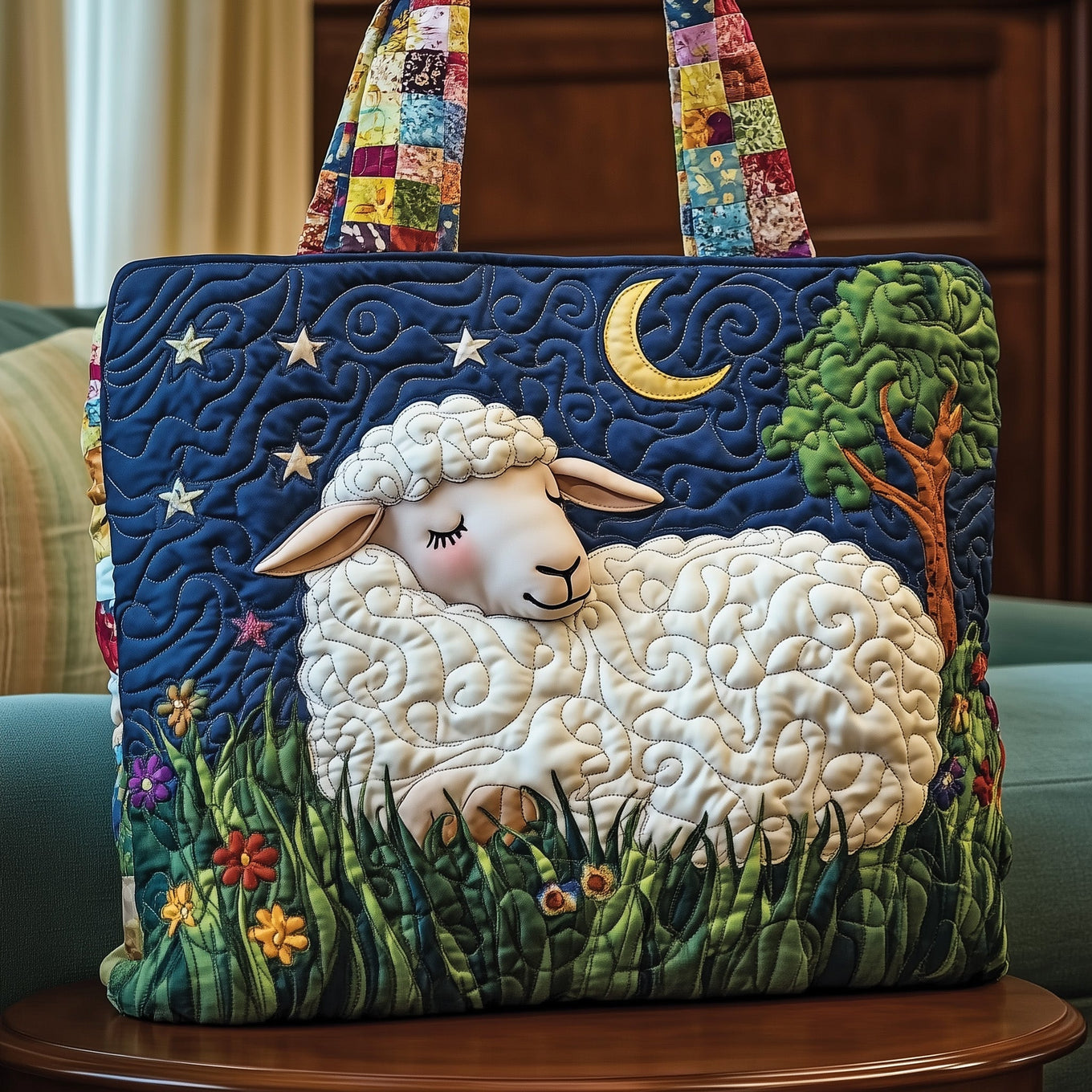 Sleepy Sheep Quilted Tote Bag GFTOYC233