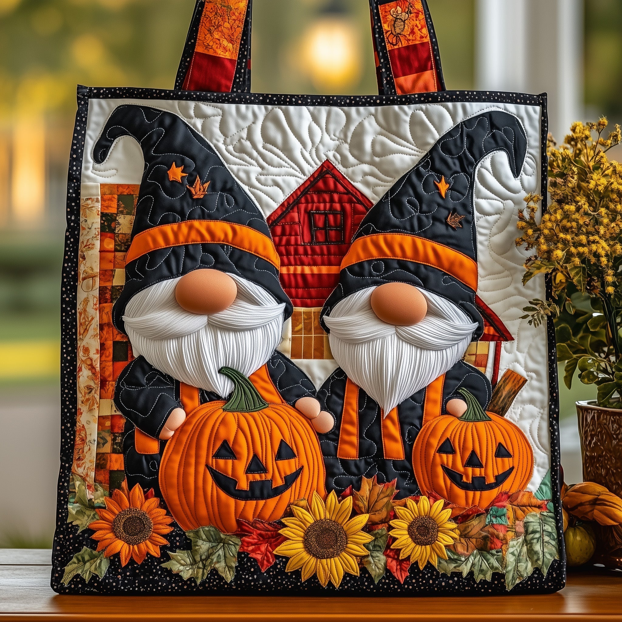 Gnome Autumn Quilted Tote Bag GFTOYC250