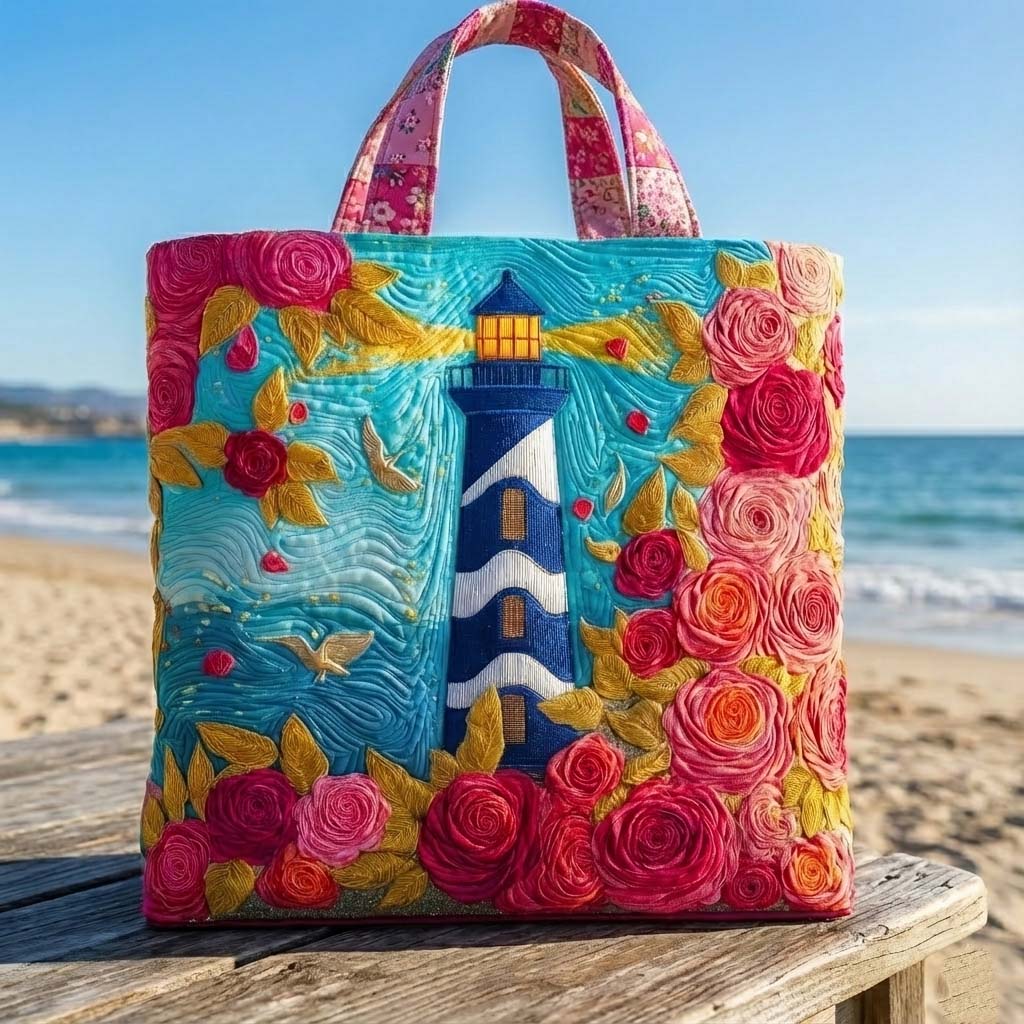 Lighthouse View Quilted Tote Bag GFTOYC2681