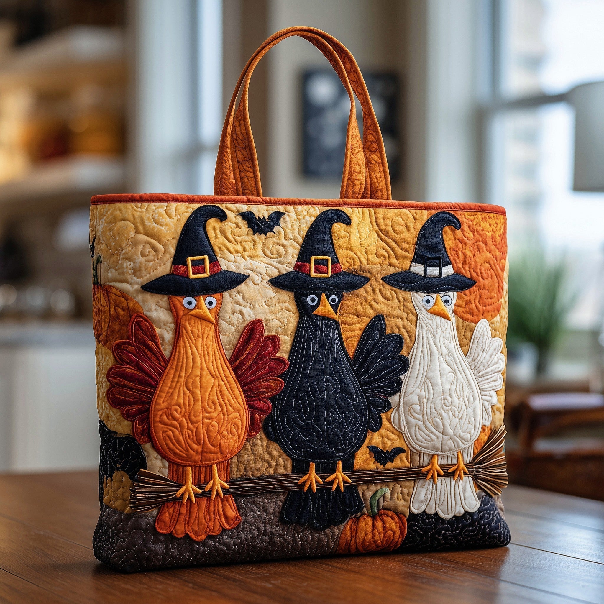 Whimsical Chicken Quilted Tote Bag GFTOYC272