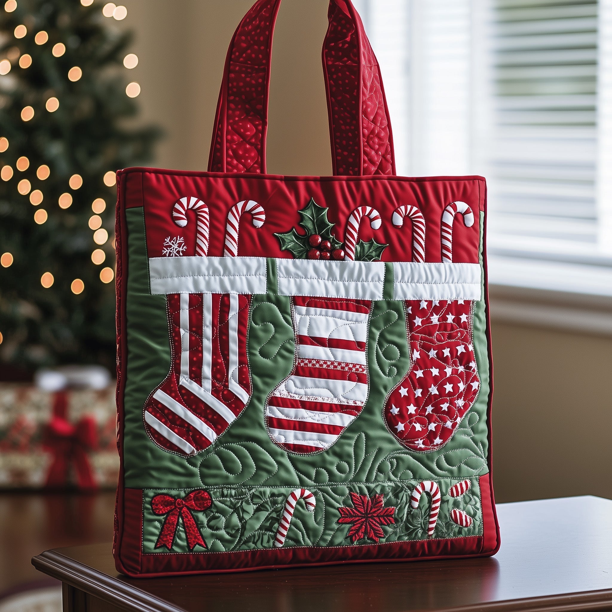 Christmas Stocking Quilted Tote Bag GFTOYC306
