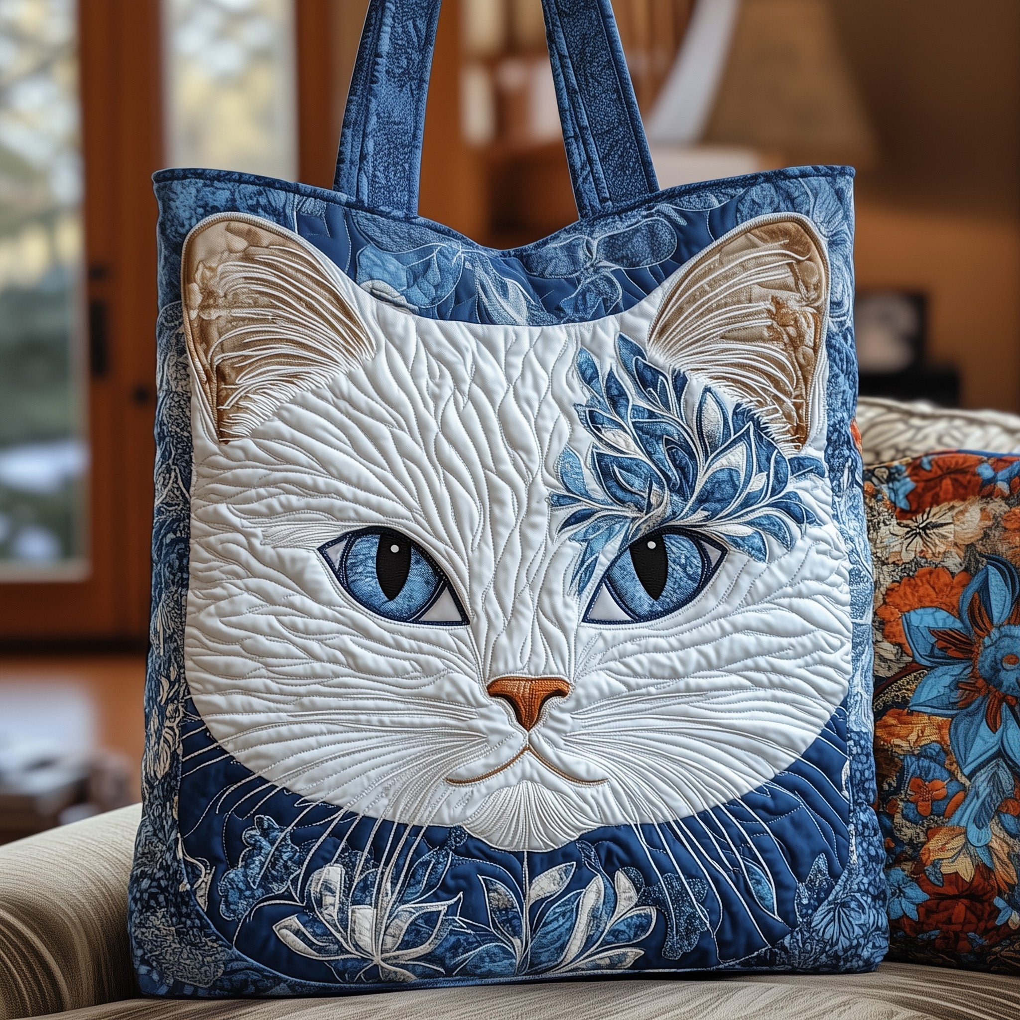Majestic Cat Quilted Tote Bag GFTOYC376
