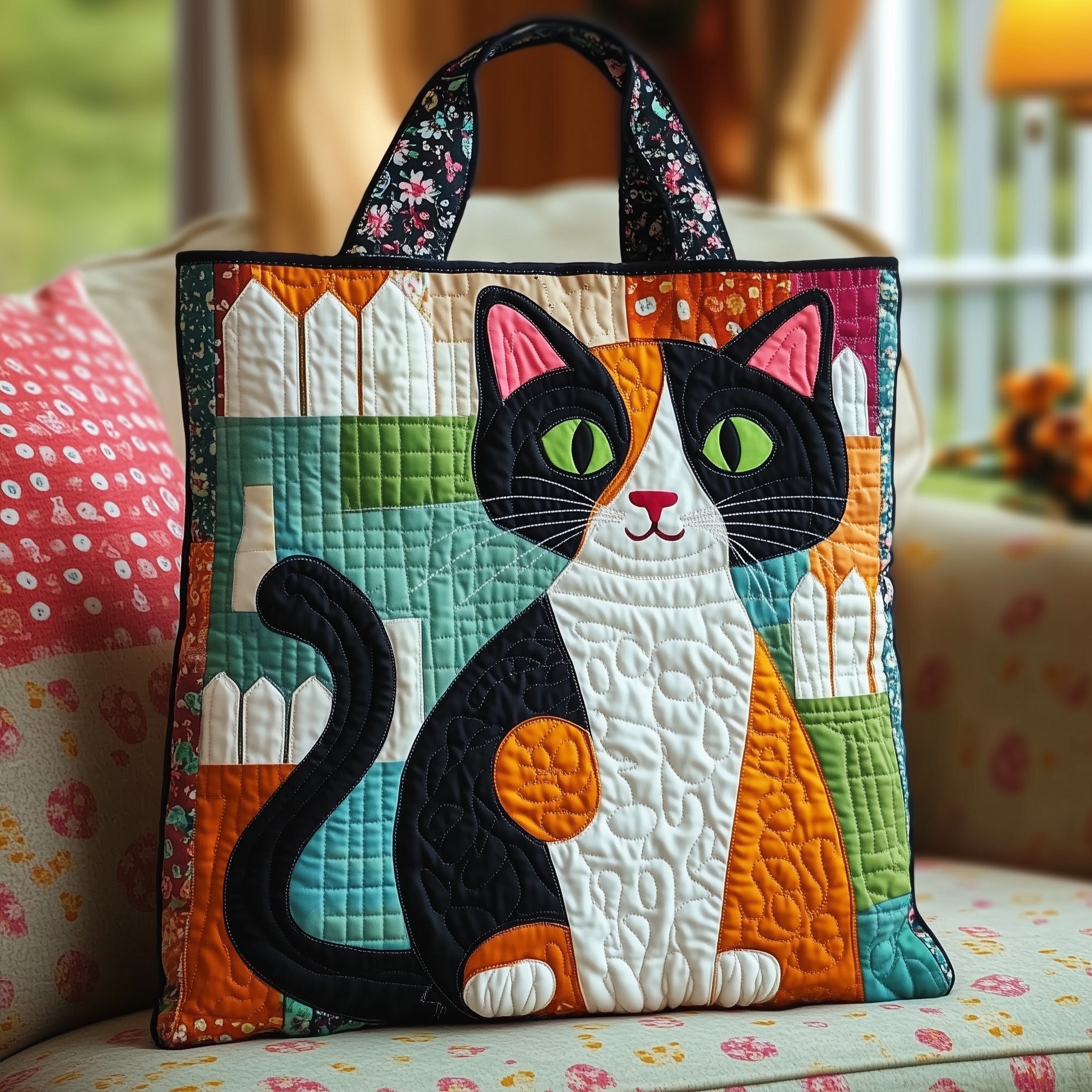 Adorable Cat Quilted Tote Bag GFTOYC379