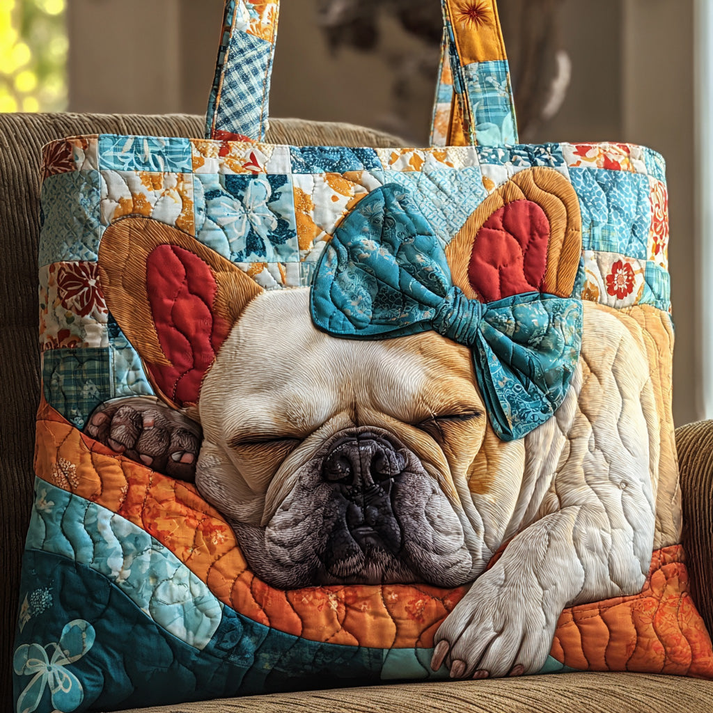 Adorable Bulldog Quilted Tote Bag GFTOYC559