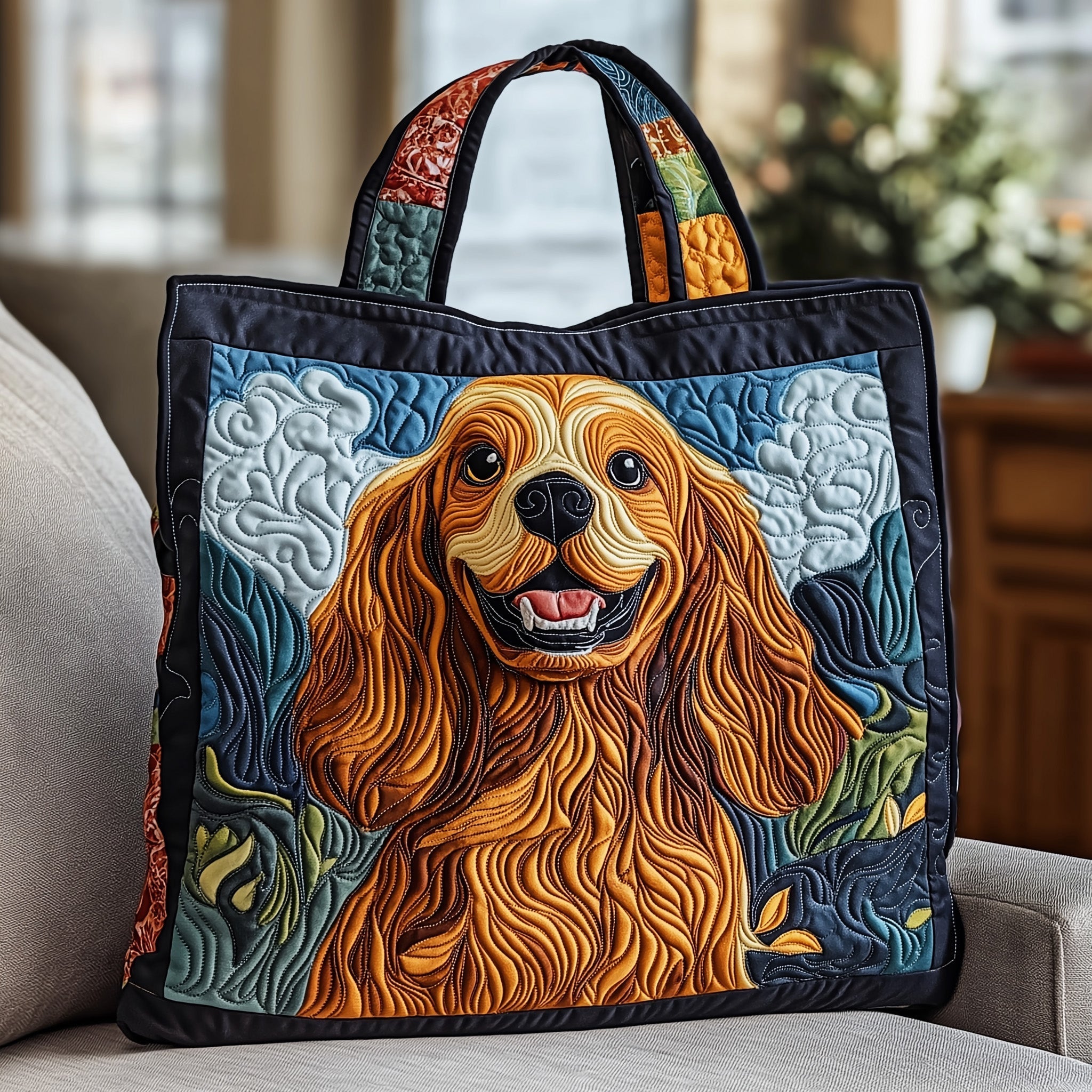 Smiling Cocker Spaniel Quilted Tote Bag GFTOYC579