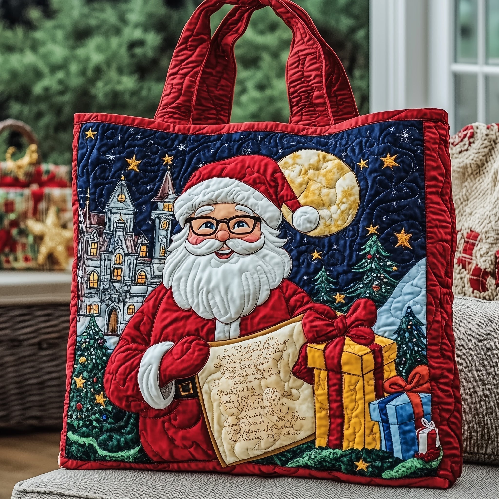 Adorable Santa Quilted Tote Bag GFTOYC616