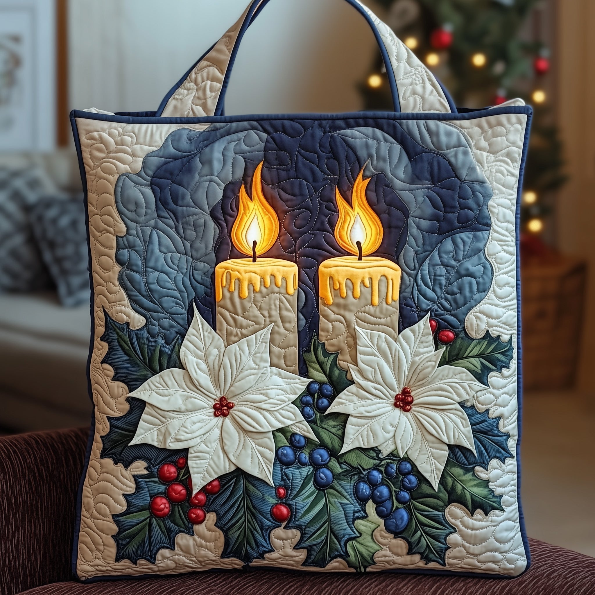 Poinsettia Quilted Tote Bag GFTOYC639