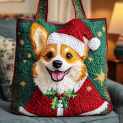 Joyful Corgi Quilted Tote Bag GFTOYC668