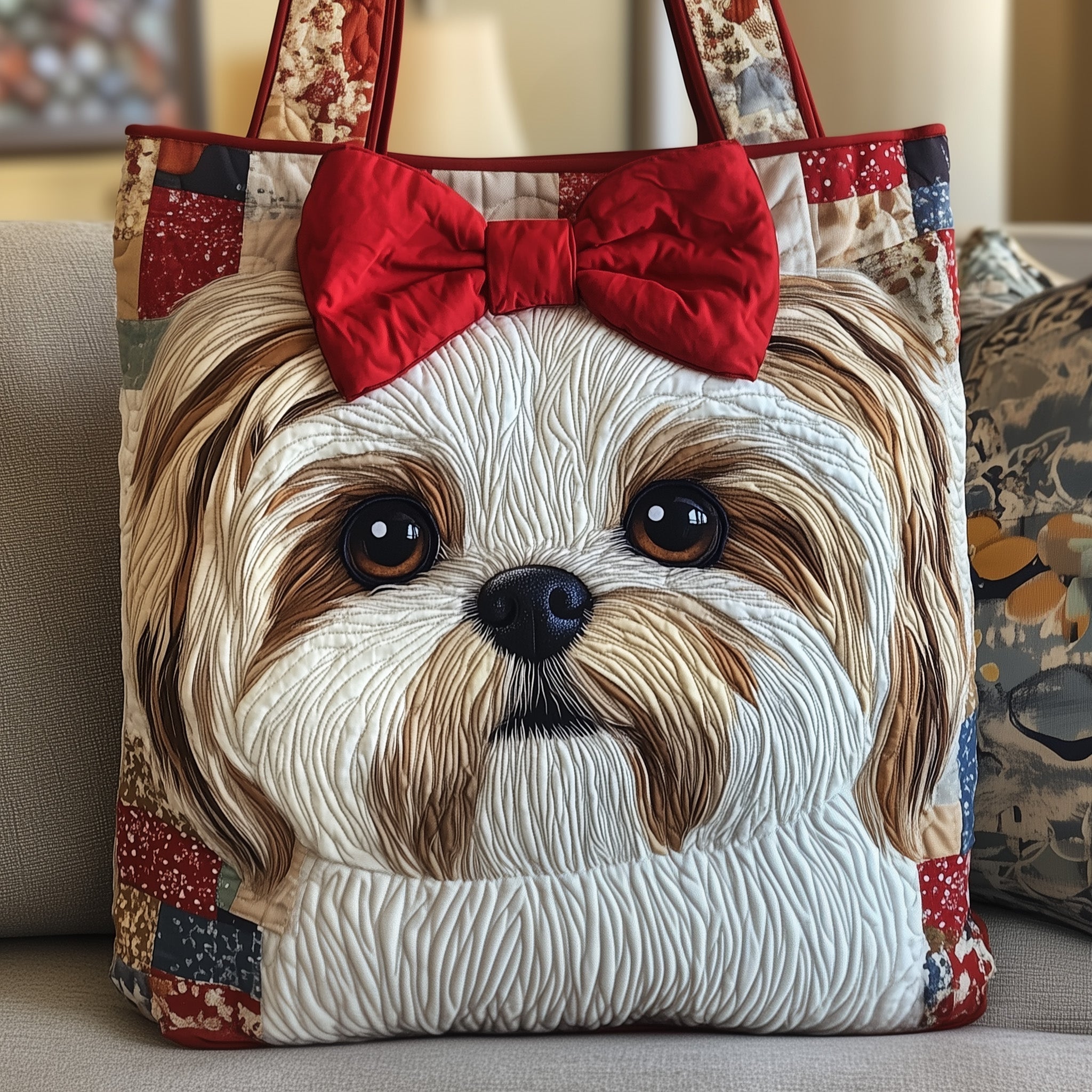 Adorable Shih Tzu Quilted Tote Bag GFTOYC702