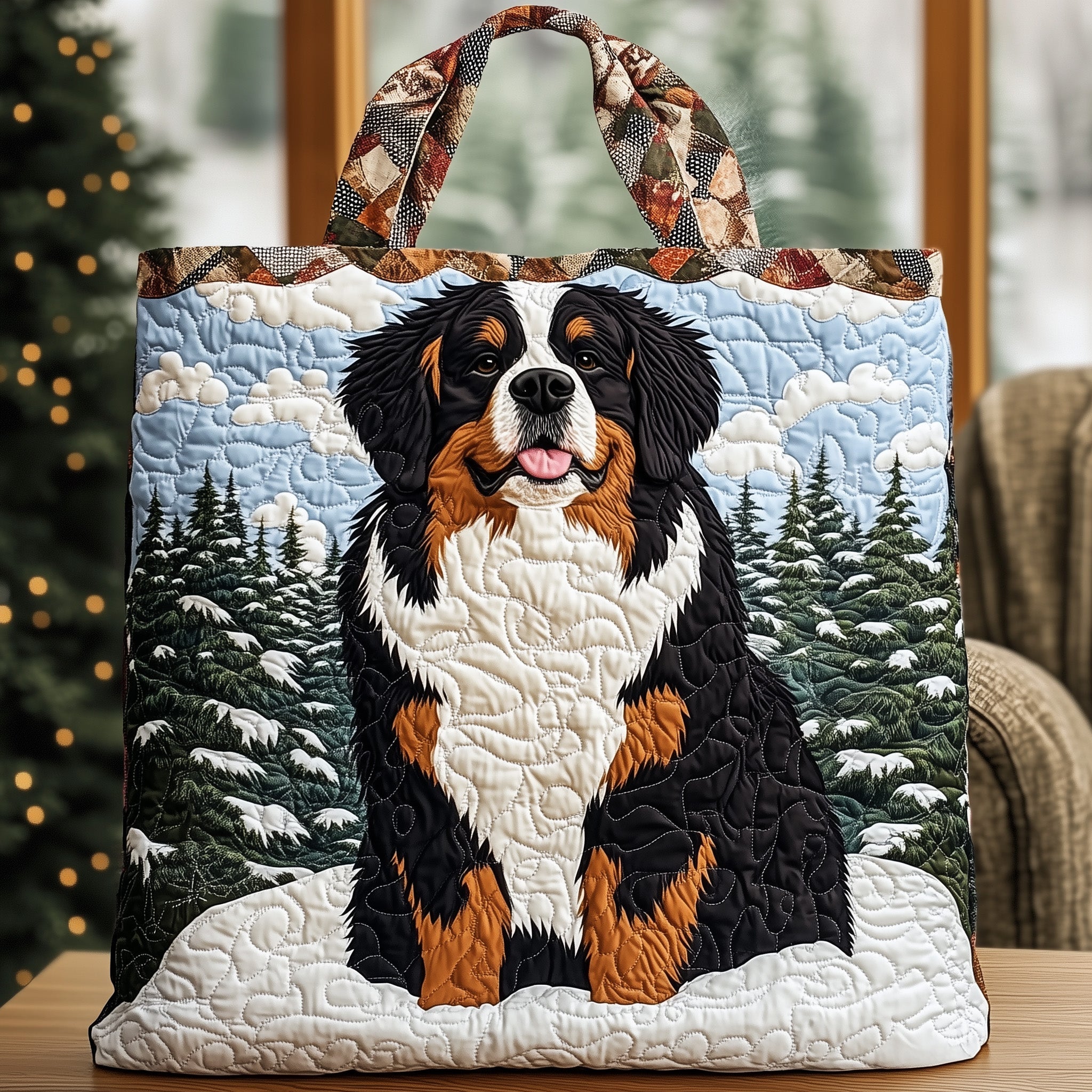 Winter Bernese Quilted Tote Bag GFTOYC963