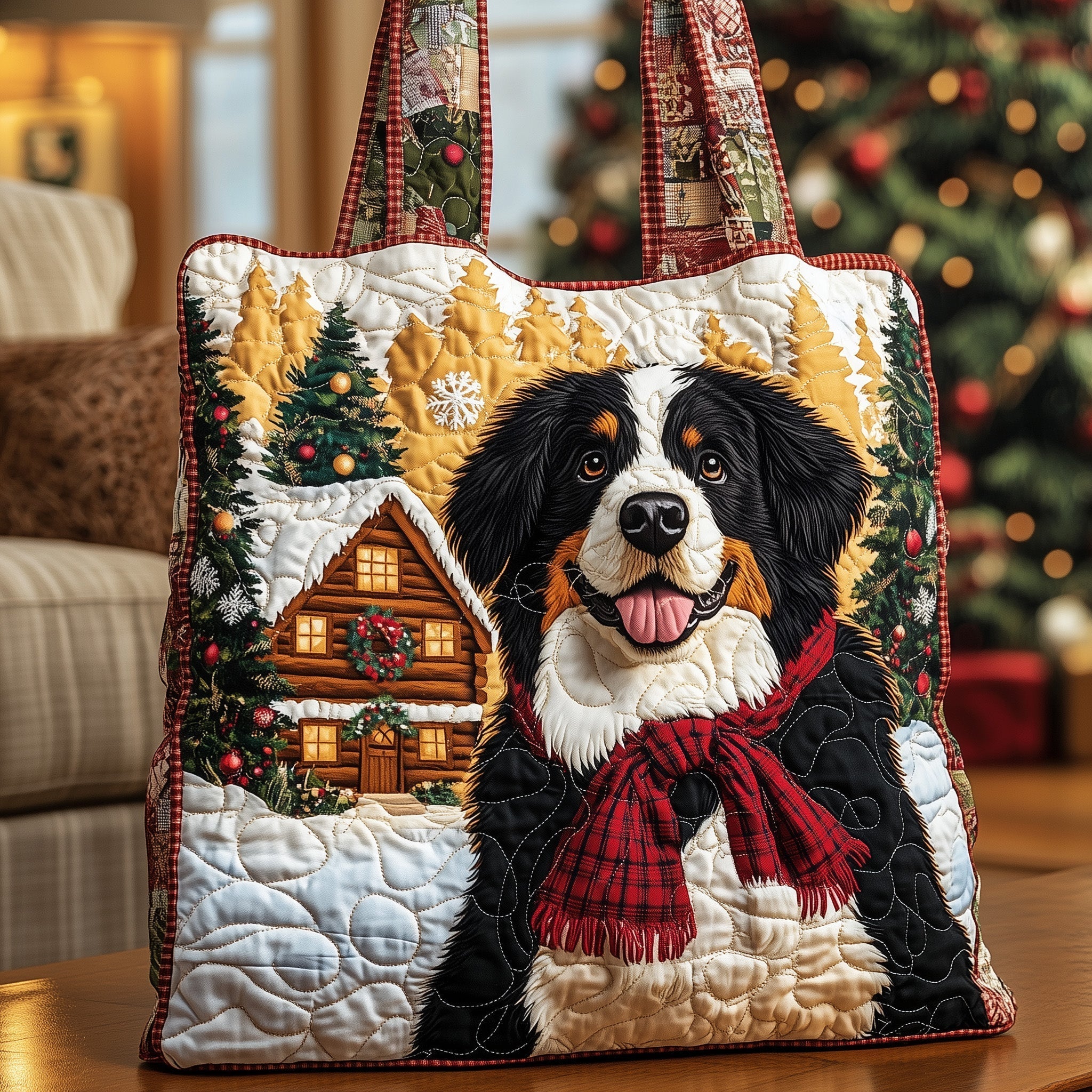 Cabin Bernese Quilted Tote Bag GFTOYC964